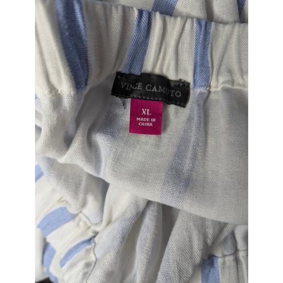Vince Camuto Blue Striped Skirt Linen Size XL - Picture 5 of 8
